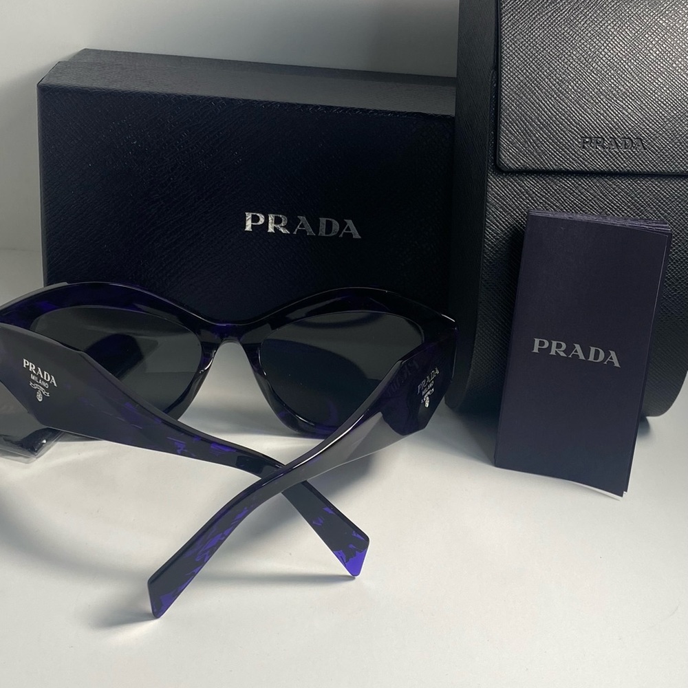 🔥New🔥- Prada Symbole sunglasses SPR07Y Acetate frame front in abstract v… - Picture 12 of 17